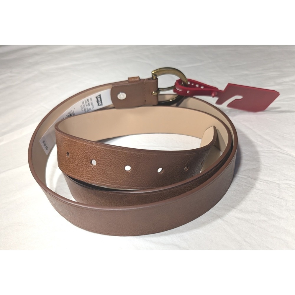NWT Levi's Brown Synthetic Leather Belt Size 3X Adjustable Casual Classic